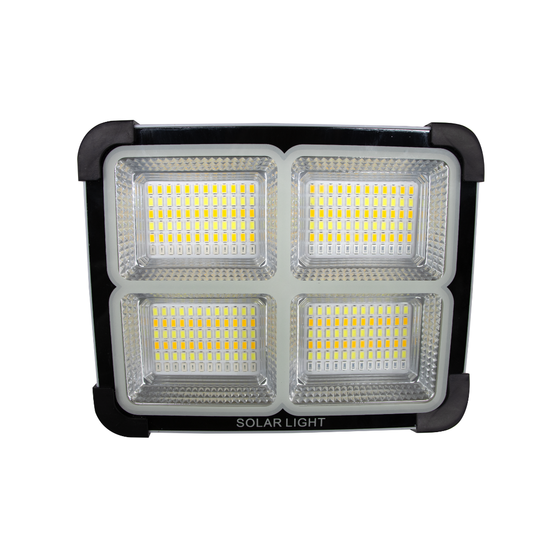 REFLECTOR LED SOLAR COMERCIAL DE 500W 6500K CON TRES PANELES SOLARES