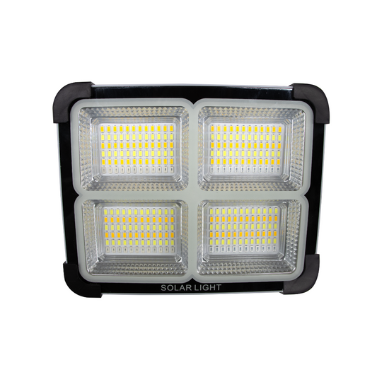 REFLECTOR LED SOLAR COMERCIAL DE 500W 6500K CON TRES PANELES SOLARES